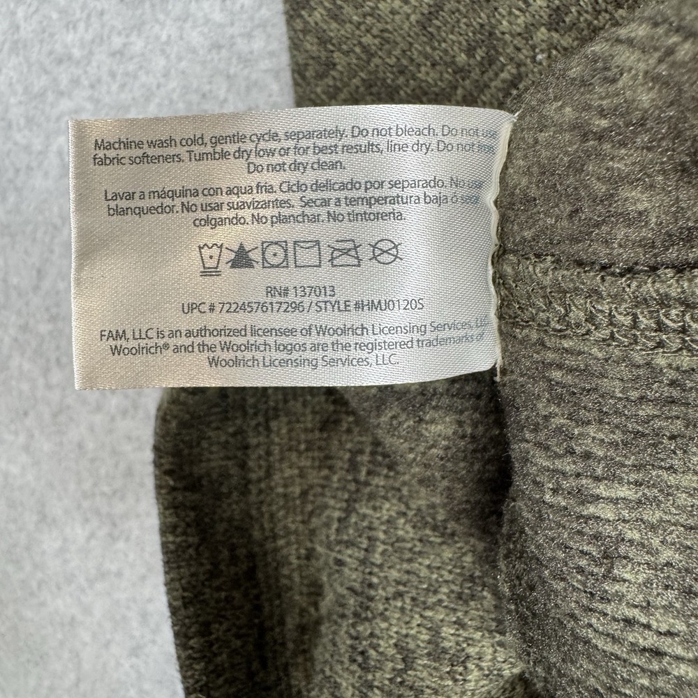 Woolrich Mens 1/4 Snap Pullover Sweater Size XL Army/Olive Chest Pocket EUC - Picture 10 of 10